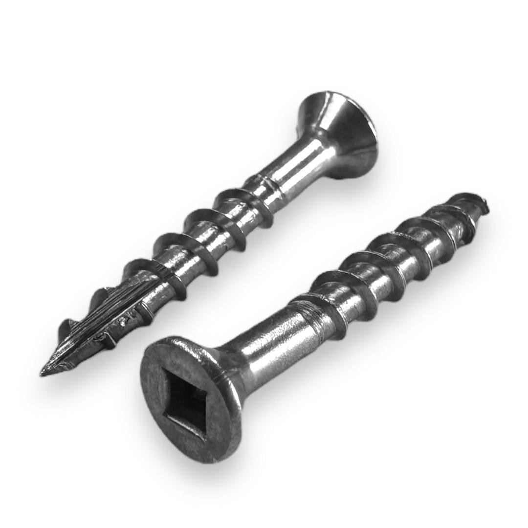 BCP Fasteners 100 Qty #8 x 1-1/4" Stainless Steel Fence & Deck Screws - Square Drive Type 17 (BCP209)