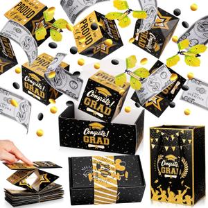 Jerify 23 Pcs Graduation Explosion Gift Box Kit Explosion Graduation Gift Box for Money with Graduation Gift Bag Explosion Gift Money Box for Cash Gift 2025 Graduation Party Gift Supplies
