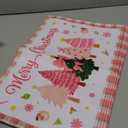 Miss Adola Christmas Placemats Set of 4 - Christmas Theme Placemats Double-Layered 12x18 Inches Decorative Washable Dinner Table Mats for Dinning Durable Xmas Themed Table Mats, Pink Plaid