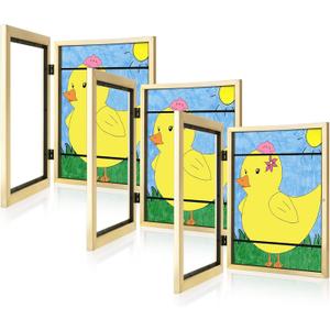 [3-Pack] Kids Art Frames, 8.5x11 Front Opening Kids Artwork Frames Changeable, Gold Artwork Display Storage Frame for Wall, Holds 50 Pcs, for 3D Picture, Crafts, Hanging Art, Portfolio