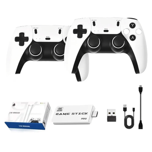 2026 Upgraded Retro Game Console Stick - 23 Emulators, 40000+ Classic Video Games, Plug & Play HDMI Game Console for HD TV, Includes Dual 2.4G Wireless Controllers(128 G