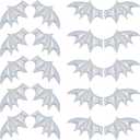 GORGECRAFT 2 Style 40PCS Leather Halloween Bat Wings DIY Crafts Bat Wing Spooky Bats Halloween Decorations for Hair Ornament & Costume Accessory (Linen)