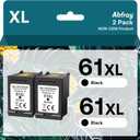 61XL Black Ink Cartridge for HP Ink 61 XL Replacement for HP61 HP61XL 2 Pack for Envy 4500 5530 4502 4501 5535 OfficeJet 4630 4635 DeskJet 3050 3510 2540 2542 1000 1010 Printer(2 Black High Yield)