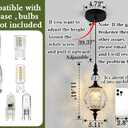 Piepooye Vintage Glass Pendant Light Farmhouse Black Chandelier 4.72" Mini Adjustable Hanging Ceiling Light Fixture for Kitchen Island Dining Room Bedroom Foyer Entryway (G9)