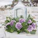 50 PCS Purple Roses Artificial Flowers, Fake Roses with Stem Realistic Silk Roses for DIY Wedding Bouquets Table Centerpieces Arrangements Baby Shower Birthday Home Decor Valentine's Day Gift for Her