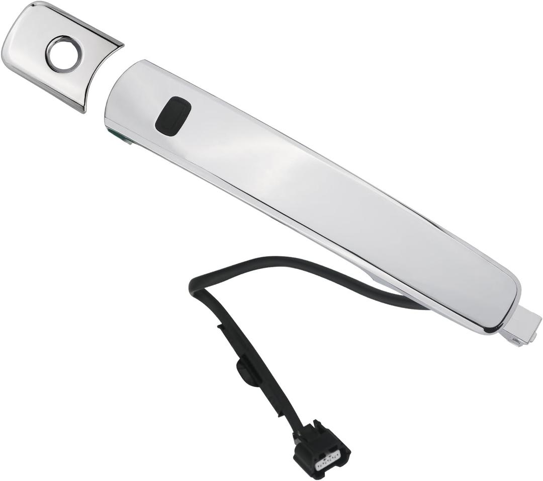 Exterior Door Handle Front Left Driver Side with Keyhole Smart Entry Keyless Compatible with 2010-2013 Nissan Rogue Replaces 80640-CZ31B 80645-CA000