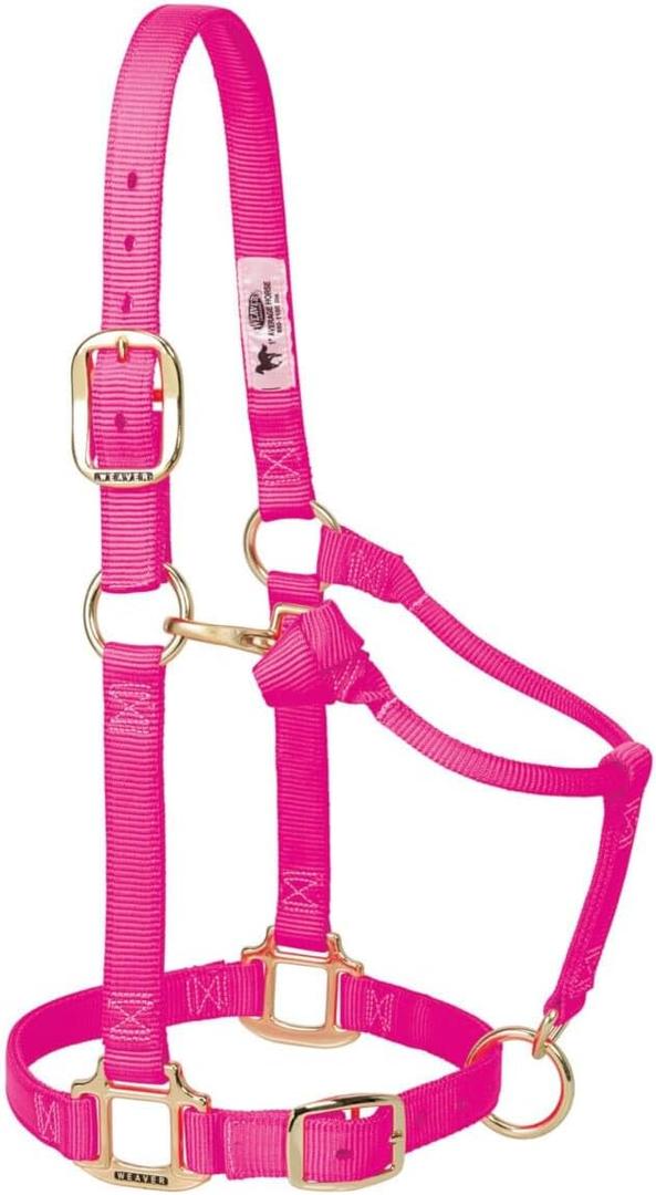 Weaver Livestock Heavy-Duty Restraint Nylon Cattle Halter, Adjustable, Modern Style Cow Calf Halter, Livestock Handling Equipment for Showing, Pink