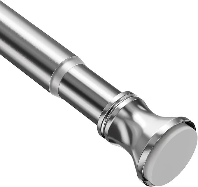 Amazer Spring Tension Shower Curtain Rod,
42-72
 Inches Rust-Resistance Tension Curtain Rod Bathroom Rod, Adjustable Shower Curtain Rod No Drill, Chrome