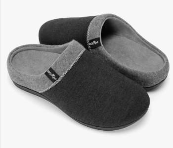 ERGOfoot Orthotic Slippers with Arch Support, Ideal for Plantar Fasciitis, Flat Feet, Heel Pain Relief, Slip on Clog Indoor Outdoor House Shoes with Anti-Skid Rubber Sole, Size 7