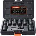 10Pcs Bolt Nut Extractor Set, 1/2" Drive Impact Twist Lug Nut Removal Socket Tool, Stripped For Damaged, Frozen, Studs, Rusted, Rounded-Off Bolts, Nuts & Screws, Cr-Mo Steel, T12210