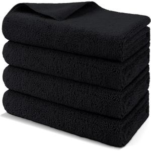 HOMEXCEL Professional Large Microfiber Car Drying Towels 4 Pack, Lint Free, Scratch Free, Highly Absorbent Drying Towel for Cars, SUVs, RVs, Trucks, and Boats,31" x 24 ", Black