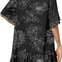 Aoulaydo Womens Swimsuit Coverups Sexy V Neck Bathing Suit Cover Ups Casual Loose Cover Up for Swimwear (Small, Pat2)