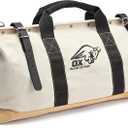 OX Canvas Tool Bag - 24 Inch Masonry Tool Bag - Heavy Duty Leather Straps
