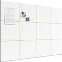 Bumusty Large Cork Board 48" x 36" Alternative - 12 Pack Felt Wall Tiles with 70 Safe Removable Adhesive Tabs, 30 Pushpins, Cork Boards for Walls Pin Board Bulletin Board Office Decor (Milky White)