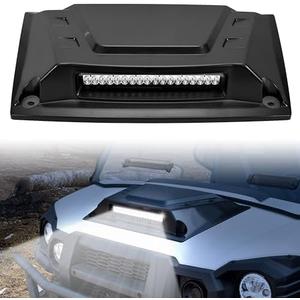 SAUTVS Sport Hood Scoop with LED Spotlight for Kawasaki Mule Pro, Hood Scoop with LED Auxiliary Light Kit for Kawasaki Mule Pro FXT DXT DX FX 2015-2025 Accessories