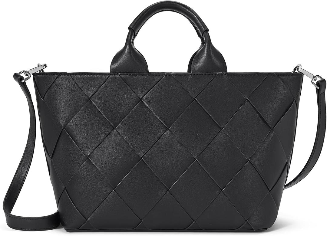 BOSTANTEN Woven Tote Bag for Women Top Handle Purses and Handbags Shoulder Crossbody Purse With Zipper