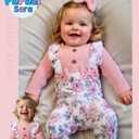 Newborn Baby Girl Clothes Infant One-Piece Romper+Jumpsuit+Bodysuit+Headband Fall Winter Outfits New Born Set (3-6 Months, Pink)