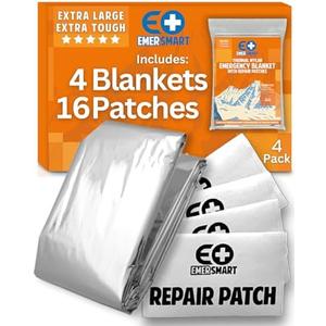 Pack of 2 Camping Emergency Blanket Survival Pack [4] - Thermal Mylar Blanket for Winter - Extreme Cold - Bulk