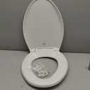 Bemis Aurora Slow Close Toilet Seat, Easy Clean Hinges and Adjustable Perfect Fit Plastic Seat, Made in USA, Elongated, White