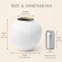 White Ceramic Vase 9" Round Rustic Farmhouse Vase for Home Decor