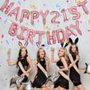 76pcs Happy Birthday Balloon Banner, Rose Gold Balloons Letters, Personalized 16" Mylar Foil Birthday Decorations include 2 Sets A- Z, 1 set Number 0-9 and "HAPPY BIRTHDAY" letters (with Balloon Pump)