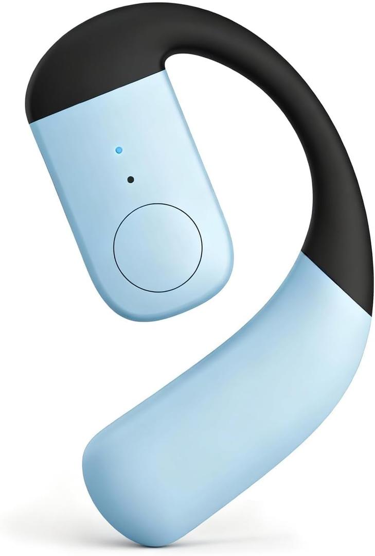 F22 Blue Single Bluetooth In Ear Wireless Bone Conduction Headphones with Earhook, Open Ear Bud, IPX5 Water Resistant, 15H Playtime, Bluetooth 5.3