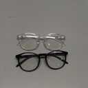 IBOANN Chic & Comfy Blue Light Glasses for Women - 2-Pack Round Frames, Screen-Ready Style with UV Protection Coating (A2 Light Black & Transparent & Grey)