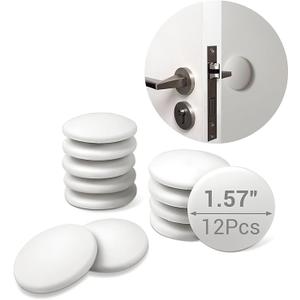 Door Stoppers - 3.14" White Door Stoppers for Wall (8 Pack), with Heavy-Duty Adhesive - Wall Protector & Shock-Absorbent Protectors from Door Knobs - Prevents Scratches on Walls & Doors