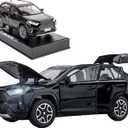 Model Car Compatible for 1/32 RAV4 Toy Car Alloy Diecast Collectible Model with Light and Sound Toy Vehicle for Boys Kids Toddler Gift, Black Car