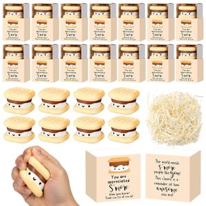 Gemscream 50 Set Funny Smores Stress Balls Employee Appreciation Gifts Bulk for Teacher Nurse Nursing Assistant Volunteer Admin Staff Coworker Team Anxiety Relief Mental Health Awareness Items