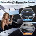 Retractable Windshield Sun Shade Automatic Car Sunshade for Windshield, UV & Heat Protection, Keep Cool and Protect Interior, Adjustable Universal Fit for Car Trucks SUVs (Not Fit for High Curve)