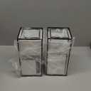 Phosphor 6 PCS Glass Hurricane Candle Holder, Black Glass Candle Holder for Wedding Party Christmas Or Home Decor