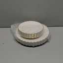 Sobel & Gala PREMIUM 40 Piece Ivory Scalloped Plastic Plates with Gold Rim - 20 Dinner and 20 Dessert - Fancy Disposable Plates for Party - Elegant Wedding Supplies