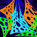 JOYIN 1000sqft Halloween Spider Web Decoration Outdoor, Glow-in-The-Dark Giant Spiderweb, DIY Stretchy Flexible Beef Netting in White (Blue at Night) Green, Orange for Neon Decor Indoor Haunted House