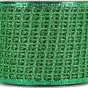 MEEDEE Emerald Green Netting Ribbon - 2.5 Inch Sparkling Glamour Netted Ribbon, Green Glitter, By 10 Yards Roll, Wired Mesh For Christmas Tree, Halloween Wreaths, Tree Toppers, Streamers, Bow
