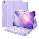 Harvopu Keyboard Case Compatible with iPad Air 11-inch/Air 5th 4th Generation Case with Keyboard-Backlit Detachable, Folio Keyboard Cover with Pencil Holder for Air 11" M4/M3/M2, Air 5/Air 4 (Purple)
