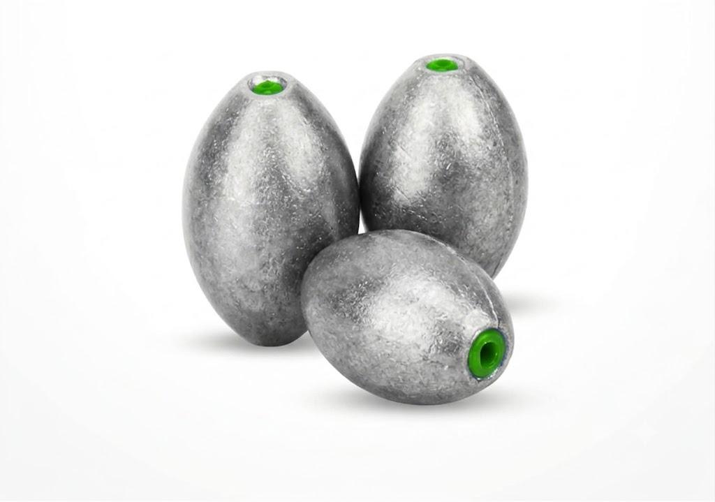 Egg Lead Fishing Weights Kit Drop Bass Weights Sinker Tackle Saltwater Casting Fishing Sinkers Set Oval Freshwater 3pcs 5.3oz