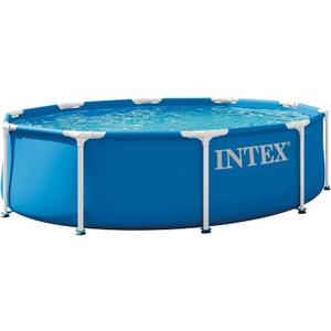 INTEX Metal Frame 10 ft x 30 in Above Ground Pool Set, Round Swimming Pool with Steel Frame, 330 GPH Cartridge Filter Pump, and Type H Filter Cartridge