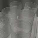 Vintage Glassware Drinking Glasses Set of 6, 15 oz Hobnail Glass Cups, Embossed Clear Water Tumbler, for Beer, Cocktail, Whiskey, Juice and Various Mixed Drinks- 1 Cleaning Brush