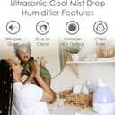 Crane Ultrasonic Cool Mist Humidifier for Bedroom, Baby Nursery, Kids Room, Plants, or Office, Large 1 Gallon Tank, Filter Optional, White