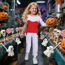 Zombies Girls Costume Kids Nova Halloween Cosplay Cheerleader Skirt Dress Uniform Uniform Set for 3-12 (8-9years/140)