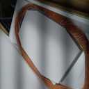 TRAHOME Irregular Asymmetrical Wall Mirror, 48" x 24" Flannel Wrapped Wooden Frame Frame Mirror for Living Room Bathroom Entryway, Hanging or Leaning Against Wall(Orange)