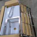 Stainless Steel Utility Sink with Retractable Hot & Cold Faucet, 47.2" Free Standing Single Bowl Sink with Drainboard for Kitchen, Laundry Room, Garage, Farmhouse (Silver)