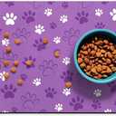 Dog Food Mat, Absorbent Water Bowl Mats Cat Pet Feeding Placemats 12 * 20 inch (LightPurple)