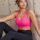 RUNNING GIRL High Impact Sports Bra for Women,Criss-Cross Back Top with Moulded Cups Womens Sports Bra High Support (Pink, L)
