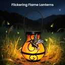 X-PREK 2 Pack Solar Lanterns Outdoor Waterproof Hummingbird Hanging Solar Lantern Flickering Flame Lights Solar Powered Lamps Garden Patio Porch Decoration(Plastics)