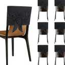 Slsxip 6 PCS Halloween Chair Covers, Spider Web Lace Bows, Chair Back Decor for Party, Halloween Home Decorations (Black Bows) (Set of 6)