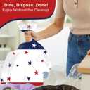 Tbsone 3 Pack 4th of July Patriotic Tablecloth, Disposable Red White and Blue Plastic Table Cloth, USA Party Decorations, Independence Day Supplies for Outdoor Picnic, Camping, Memorial, or Home