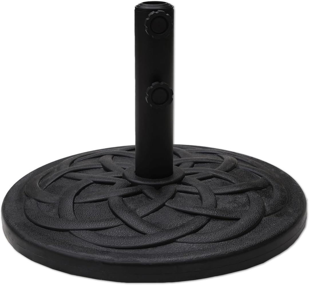 C-Hopetree 26 lb Heavy Duty Round Base Stand Weight for Outdoor Patio Market Table Umbrella, Black