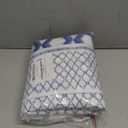 AXURXUI No Hook Shower Curtain with Snap in Liner and Sheer Window, Modern Hotel Style Shower Curtain Set for Bathroom Decor, Washable and Quick Install, Blue and White, 71 X 74 Inches